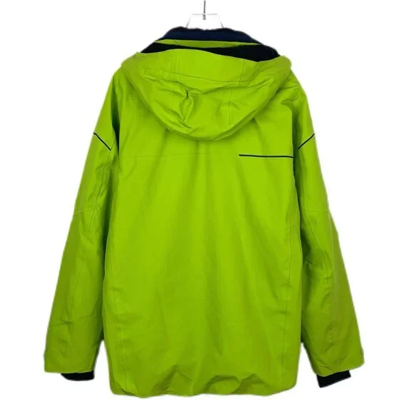 017303 Salomon green logo letter print lapel hooded zipper multi-pocket jacket S